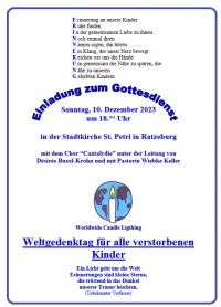 Elnladung zum Candlelight Gottesdienst